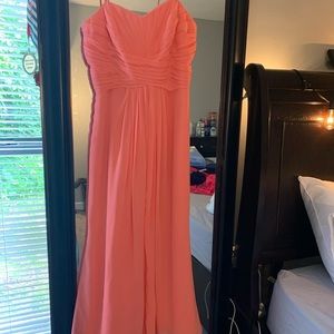 Light pink long dress.